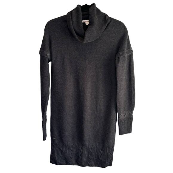Lacoste Gray Textured Merino Wool Sweater Mini Dress - size 36 (Small) - Picture 1 of 6